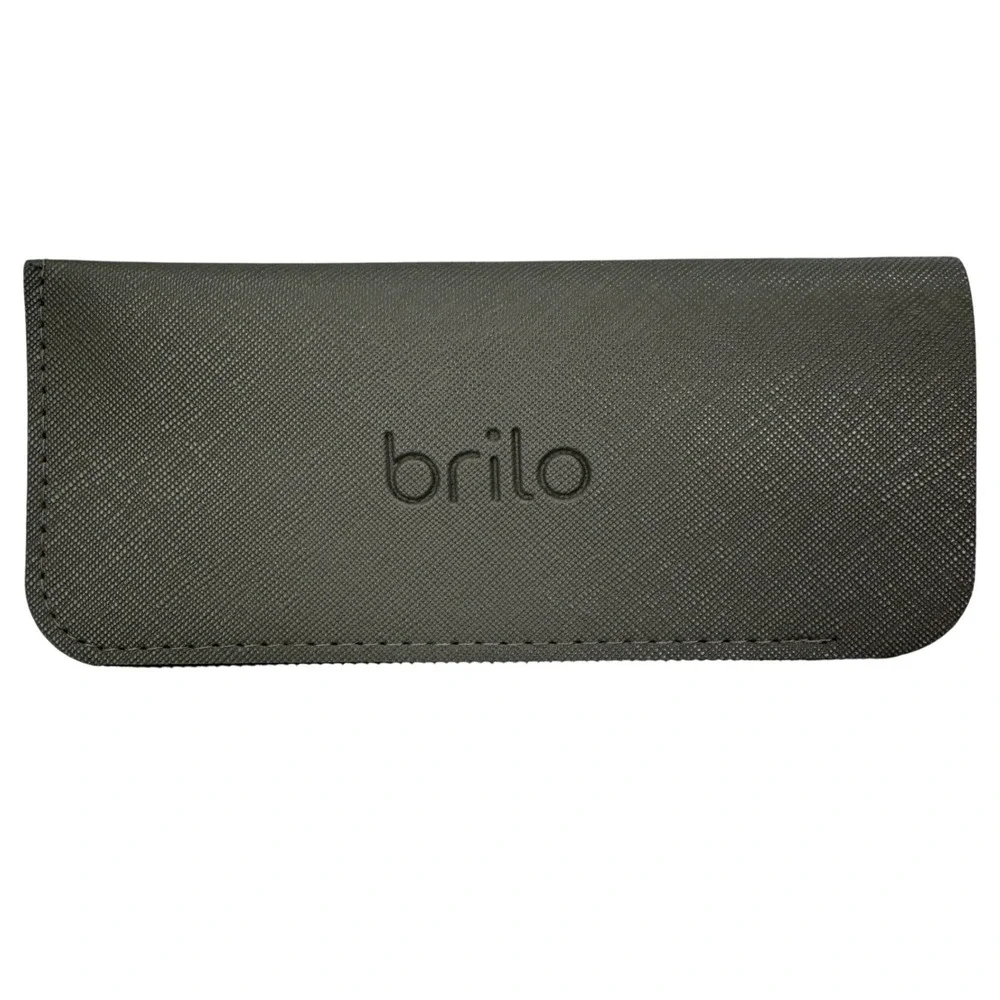 Brilo Gray Textured Slim Eyeglass Sunglasses Soft Slip In Case Protective Sleeve